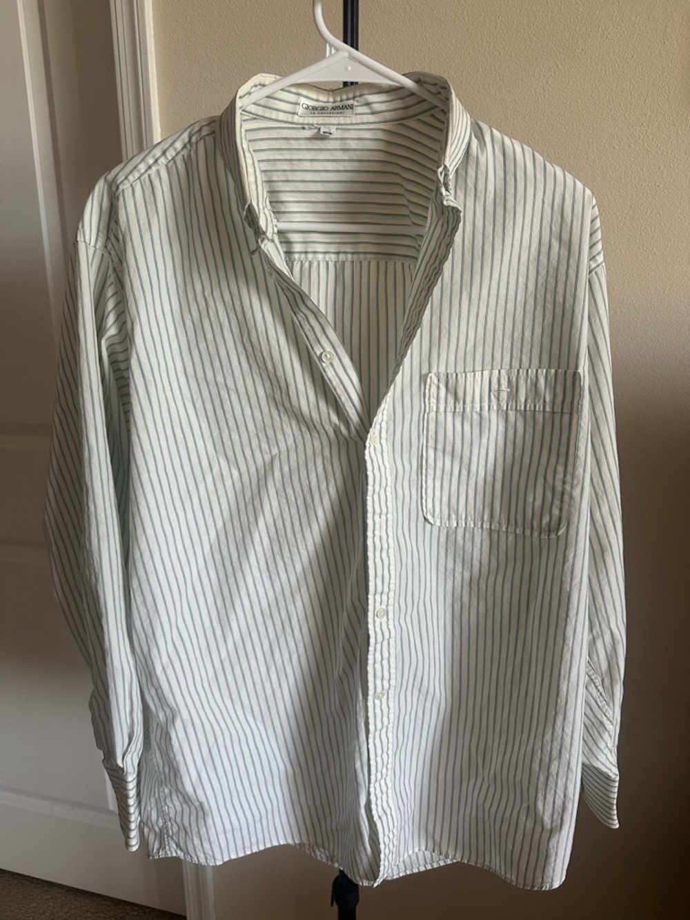 Giorgio Armani Unisex Pinstripe Button-Up Shirt